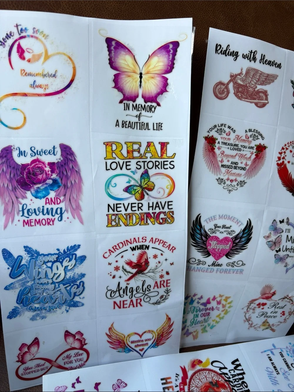 Colorful Memorial Sticker Sheet - Multicolor Inspirational Decals 23pcs